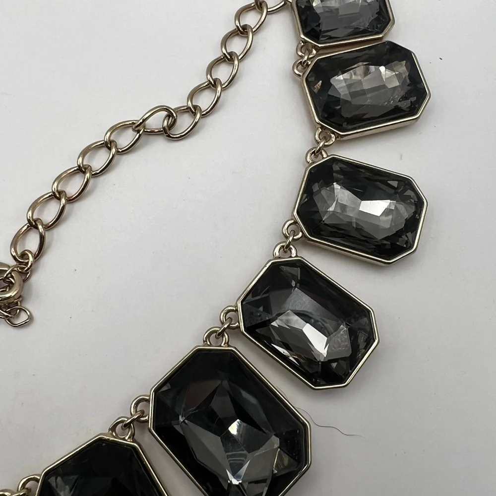 Rhinestones and gold tone necklace